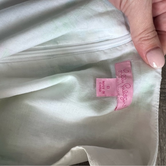 Lilly Pulitzer Green and White Patchwork Shift Dress 0 - Picture 7 of 7
